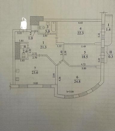 3-rooms apartment apartment by the address st. Fortechniy tupik Tverskoy (area 120,8 m²) - Atlanta.ua - photo 60