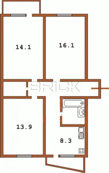 3-комнатная квартира по адресу (площадь 68 м²) - Atlanta.ua - фото 16