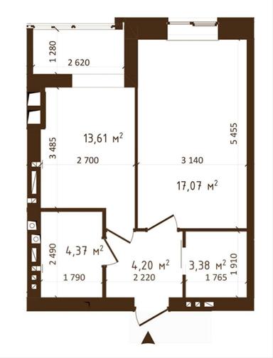 1-комнатная квартира по адресу (площадь 42 м²) - Atlanta.ua - фото 5