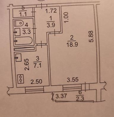 1-комнатная квартира по адресу Полевой пер. (площадь 36,6 м²) - Atlanta.ua - фото 16