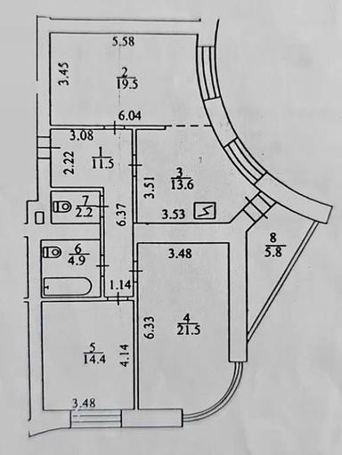 3-комнатная квартира по адресу (площадь 94 м²) - Atlanta.ua - фото 34