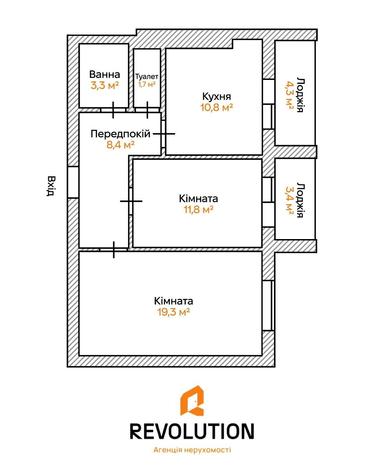 2-кімнатна квартира за адресою (площа 60,2 м²) - Atlanta.ua - фото 28