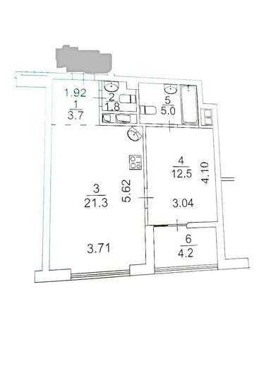1-комнатная квартира по адресу Бажана пр. (площадь 48,5 м²) - Atlanta.ua - фото 40