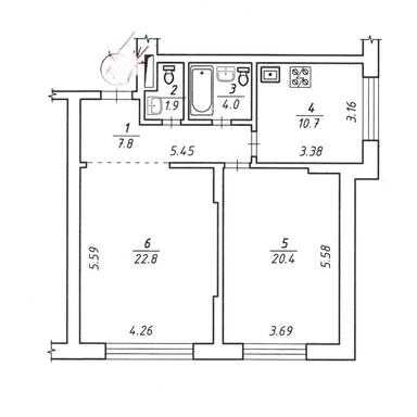 2-кімнатна квартира за адресою (площа 67,6 м²) - Atlanta.ua - фото 17