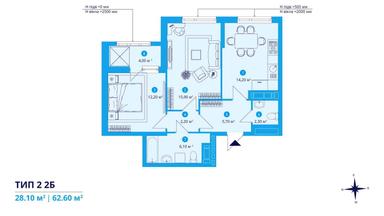2-кімнатна квартира за адресою вул. Святослава Хороброго (площа 63 м²) - Atlanta.ua - фото 18