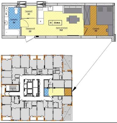 1-кімнатна квартира за адресою вул. Лесі Українки (площа 33 м²) - Atlanta.ua - фото 19