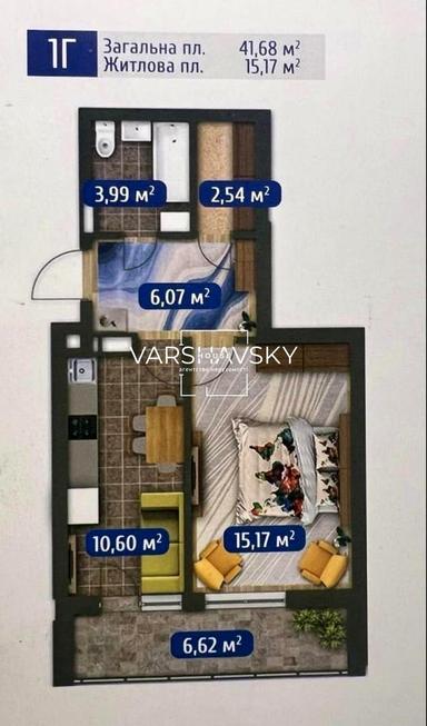 1-room apartment apartment by the address st. Sholudenka (area 41,7 m²) - Atlanta.ua - photo 14