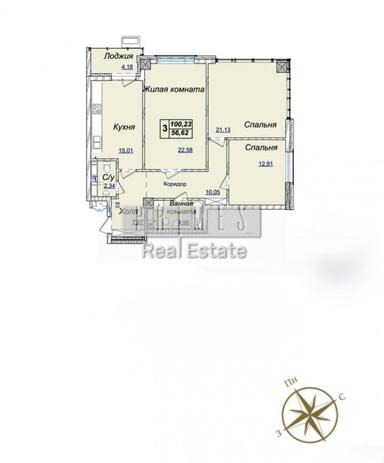 3-кімнатна квартира за адресою вул. Андрія Верхогляда (площа 100 м²) - Atlanta.ua - фото 8