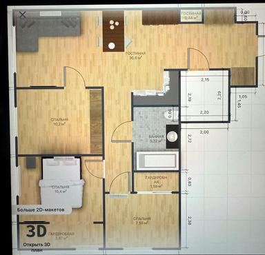 3-rooms apartment apartment by the address st. Oleksandra Olesya (area 76,7 m²) - Atlanta.ua - photo 34