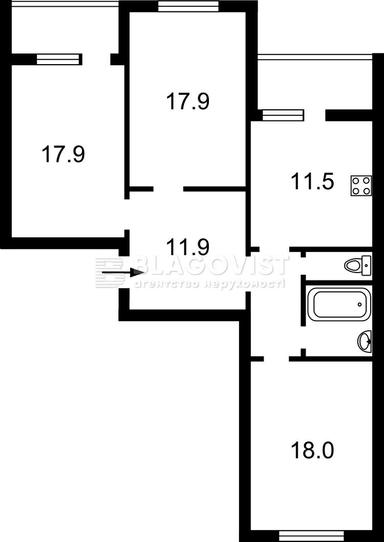3-кімнатна квартира за адресою вул. Коноплянська (площа 94 м²) - Atlanta.ua - фото 28
