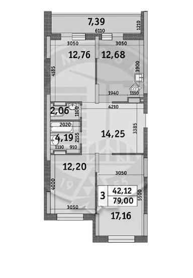 3-комнатная квартира по адресу ул. Каховская (площадь 79,9 м²) - Atlanta.ua - фото 51