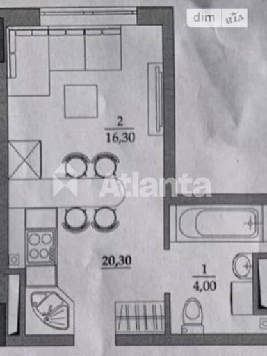 1-кімнатна квартира за адресою вул. Спортивна (площа 20,3 м²) - фото 14 1-кімнатна квартира за адресою вул. Спортивна (площа 20,3 м²) - Atlanta.ua - фото 14