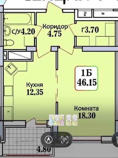 1-комнатная квартира по адресу (площадь 46 м²) - imageAlt 18 1-комнатная квартира по адресу (площадь 46 м²) - Atlanta.ua - imageAlt 18