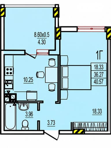 1-комнатная квартира по адресу (площадь 44,9 м²) - imageAlt 16 1-комнатная квартира по адресу (площадь 44,9 м²) - Atlanta.ua - imageAlt 16