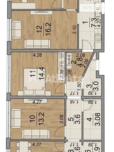 3-комнатная квартира по адресу (площадь 104,2 м²) - imageAlt 32 3-комнатная квартира по адресу (площадь 104,2 м²) - Atlanta.ua - imageAlt 32