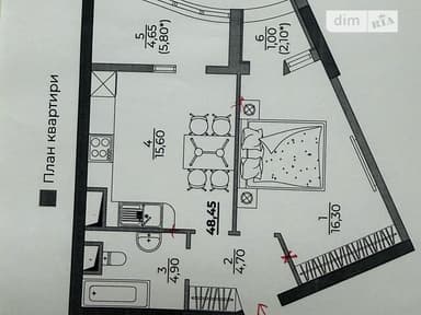 1-комнатная квартира по адресу ул. Золотой берег (площадь 48,5 м²) - imageAlt 8 1-комнатная квартира по адресу ул. Золотой берег (площадь 48,5 м²) - Atlanta.ua - imageAlt 8