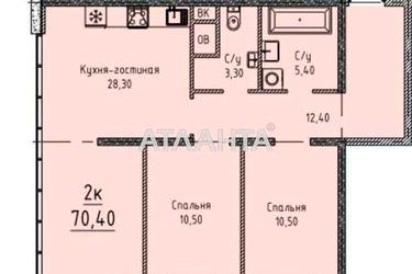 2-rooms apartment apartment by the address st. Gagarinskoe plato (area 69,2 m2) - Atlanta.ua - photo 3