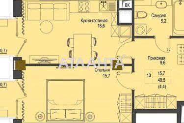 1-room apartment apartment by the address st. Frantsuzskiy bul Proletarskiy bul (area 49,5 m2) - Atlanta.ua - photo 6