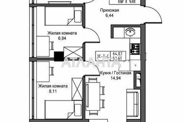 3-rooms apartment apartment by the address st. 7 km ovidiopolskoy dor (area 57,7 m2) - Atlanta.ua - photo 5