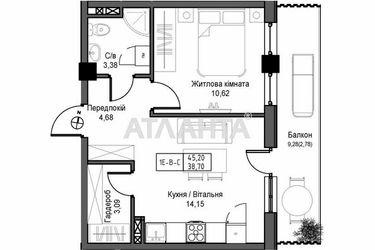 2-rooms apartment apartment by the address st. 7 km ovidiopolskoy dor (area 38,7 m2) - Atlanta.ua - photo 6