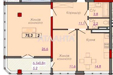 2-комнатная квартира по адресу Компасный пер. (площадь 78,0 м2) - Atlanta.ua - фото 10