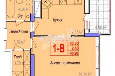 1-room apartment apartment by the address st. Geroev Krut Tereshkovoy (area 46,0 m2) - Atlanta.ua - photo 8
