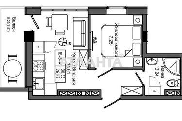 1-room apartment apartment by the address st. 7 km ovidiopolskoy dor (area 30,3 m2) - Atlanta.ua - photo 4