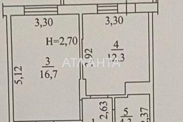 1-комнатная квартира по адресу Овидиопольская дор. (площадь 43,0 м2) - Atlanta.ua - фото 16
