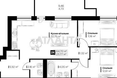 2-rooms apartment apartment by the address st. Galitskaya (area 64,7 m2) - Atlanta.ua - photo 7
