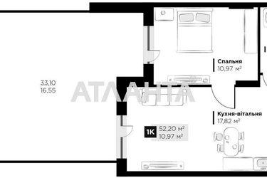 1-room apartment apartment by the address st. Galitskaya (area 52,2 m2) - Atlanta.ua - photo 11