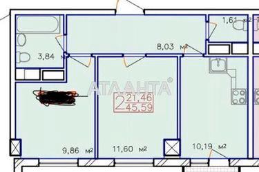 2-rooms apartment apartment by the address st. Zhemchuzhnaya (area 47,0 m2) - Atlanta.ua - photo 30