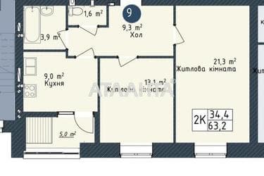 2-rooms apartment apartment by the address st. Promyshlennaya (area 63,2 m²) - photo 9 2-rooms apartment apartment by the address st. Promyshlennaya (area 63,2 m²) - Atlanta.ua - photo 9