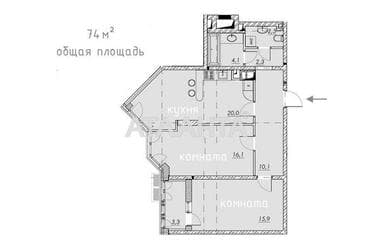 2-комнатная квартира по адресу ул. Прохоровская (площадь 74,3 м²) - фото 11 2-комнатная квартира по адресу ул. Прохоровская (площадь 74,3 м²) - Atlanta.ua - фото 11