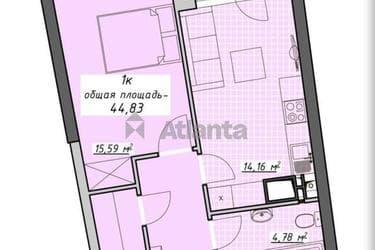 1-комнатная квартира по адресу Курортный пер. (площадь 44,8 м²) - imageAlt 9 1-комнатная квартира по адресу Курортный пер. (площадь 44,8 м²) - Atlanta.ua - imageAlt 9