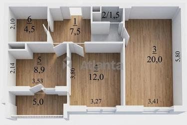 2-комнатная квартира по адресу ул. Строительная (площадь 59,4 м²) - фото 22 2-комнатная квартира по адресу ул. Строительная (площадь 59,4 м²) - Atlanta.ua - фото 22