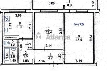 2-комнатная квартира по адресу проспект Глушкова (площадь 59,3 м²) - imageAlt 34 2-комнатная квартира по адресу проспект Глушкова (площадь 59,3 м²) - Atlanta.ua - imageAlt 34