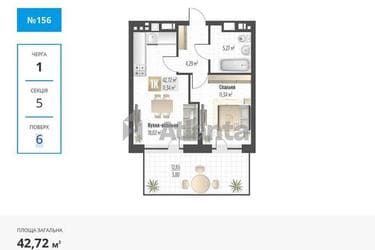 1-комнатная квартира по адресу ул. Орлика Пилипа (площадь 42,7 м²) - фото 12 1-комнатная квартира по адресу ул. Орлика Пилипа (площадь 42,7 м²) - Atlanta.ua - фото 12