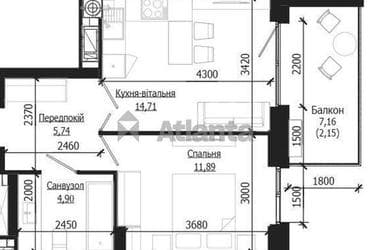 1-комнатная квартира по адресу ул. Орлика Пилипа (площадь 39,4 м²) - фото 15 1-комнатная квартира по адресу ул. Орлика Пилипа (площадь 39,4 м²) - Atlanta.ua - фото 15