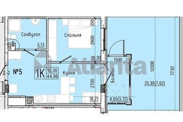1-комнатная квартира по адресу ул. Слободская (площадь 45,1 м²) - фото 25 1-комнатная квартира по адресу ул. Слободская (площадь 45,1 м²) - Atlanta.ua - фото 25