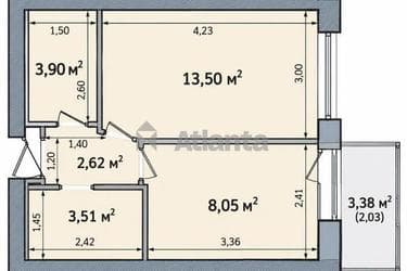 1-комнатная квартира по адресу Небесной Сотни пр. (площадь 34,6 м²) - imageAlt 15 1-комнатная квартира по адресу Небесной Сотни пр. (площадь 34,6 м²) - Atlanta.ua - imageAlt 15