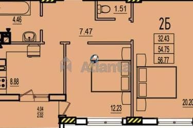 2-комнатная квартира по адресу ул. Строительная (площадь 59,4 м²) - imageAlt 23 2-комнатная квартира по адресу ул. Строительная (площадь 59,4 м²) - Atlanta.ua - imageAlt 23
