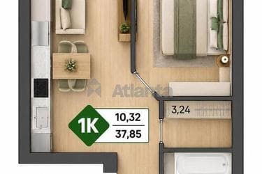 1-комнатная квартира по адресу ул. Профсоюзная (площадь 38,7 м²) - imageAlt 11 1-комнатная квартира по адресу ул. Профсоюзная (площадь 38,7 м²) - Atlanta.ua - imageAlt 11