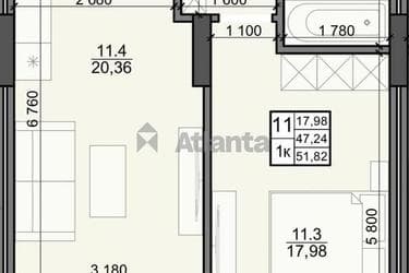 1-комнатная квартира по адресу Щирецкая ул. (площадь 51,8 м²) - imageAlt 12 1-комнатная квартира по адресу Щирецкая ул. (площадь 51,8 м²) - Atlanta.ua - imageAlt 12