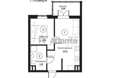 1-комнатная квартира по адресу ул. Слободская (площадь 39,2 м²) - imageAlt 8 1-комнатная квартира по адресу ул. Слободская (площадь 39,2 м²) - Atlanta.ua - imageAlt 8