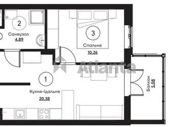 1-комнатная квартира по адресу ул. Слободская (площадь 40,6 м²) - imageAlt 8 1-комнатная квартира по адресу ул. Слободская (площадь 40,6 м²) - Atlanta.ua - imageAlt 8
