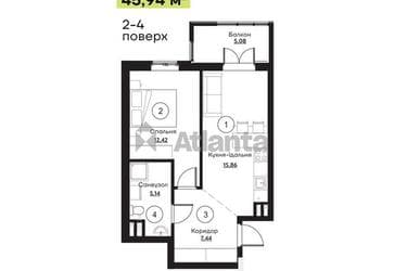 1-кімнатна квартира за адресою вул. Слобідська (площа 45,9 м²) - фото 8 1-кімнатна квартира за адресою вул. Слобідська (площа 45,9 м²) - Atlanta.ua - фото 8