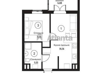 1-кімнатна квартира за адресою вул. Слобідська (площа 39,2 м²) - фото 8 1-кімнатна квартира за адресою вул. Слобідська (площа 39,2 м²) - Atlanta.ua - фото 8