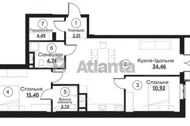 2-комнатная квартира по адресу ул. Слободская (площадь 81,3 м²) - фото 8 2-комнатная квартира по адресу ул. Слободская (площадь 81,3 м²) - Atlanta.ua - фото 8