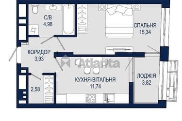 1-кімнатна квартира за адресою вул. Княгині Ольги (площа 42,4 м²) - фото 10 1-кімнатна квартира за адресою вул. Княгині Ольги (площа 42,4 м²) - Atlanta.ua - фото 10