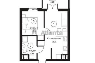 1-комнатная квартира по адресу ул. Слободская (площадь 38,9 м²) - imageAlt 8 1-комнатная квартира по адресу ул. Слободская (площадь 38,9 м²) - Atlanta.ua - imageAlt 8